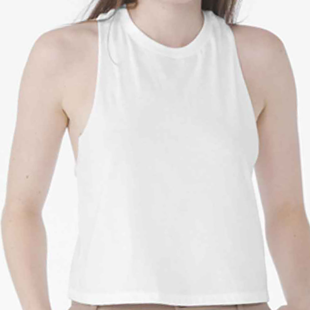 Sale Item - Ladies Cropped Racer Back Vest - White - Medium