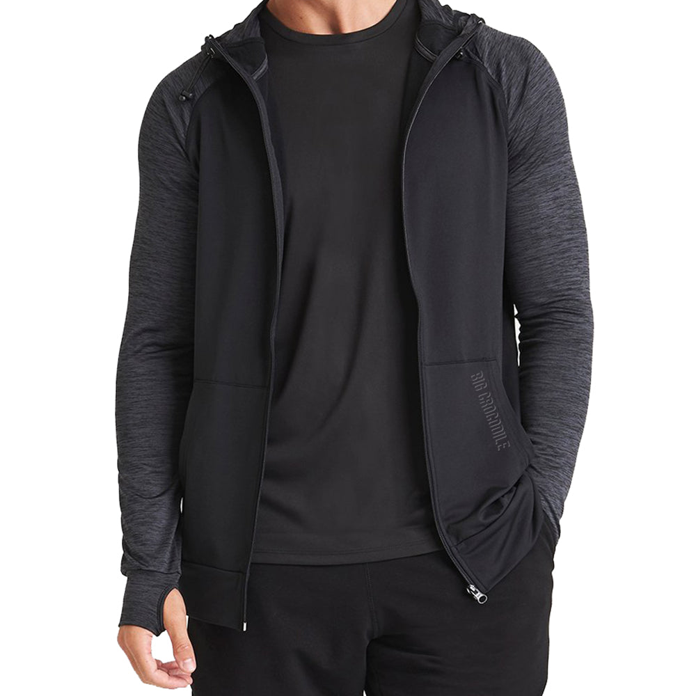 Stretch Zip up hoodie - Contrast sleeve