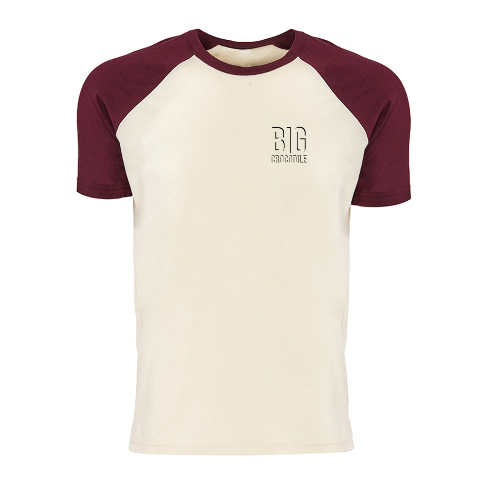 Varsity T Shirt - Wine and Burgundy - Shadow print - xsmall