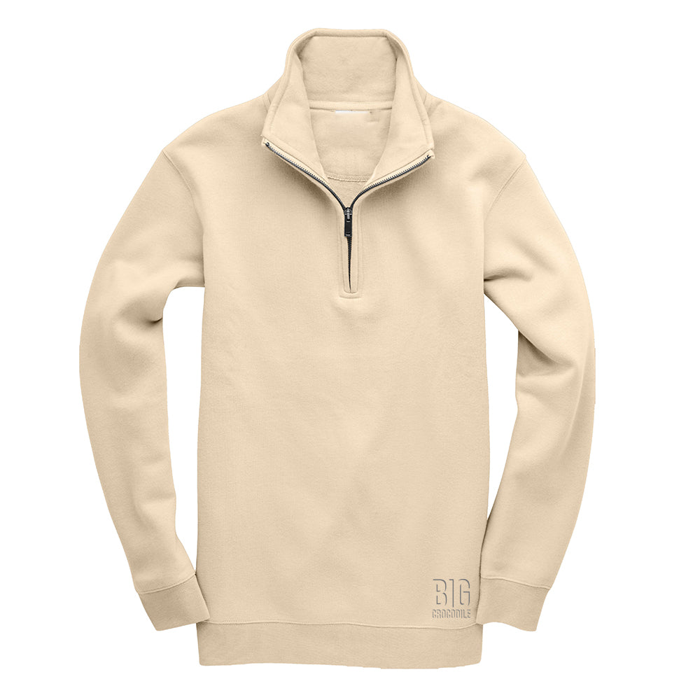 1/4 Zip sweatshirt  - Cream - Small