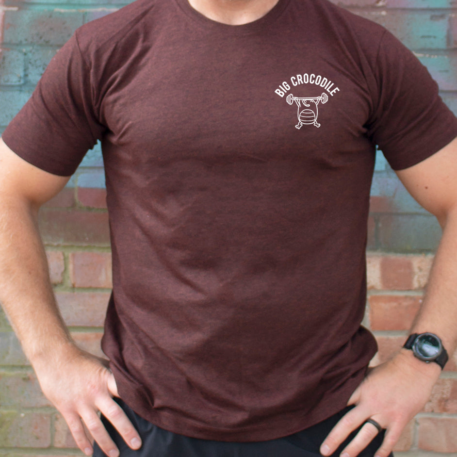 Sale Item - Big Croc T shirt - Brown - Weightlifter - Small